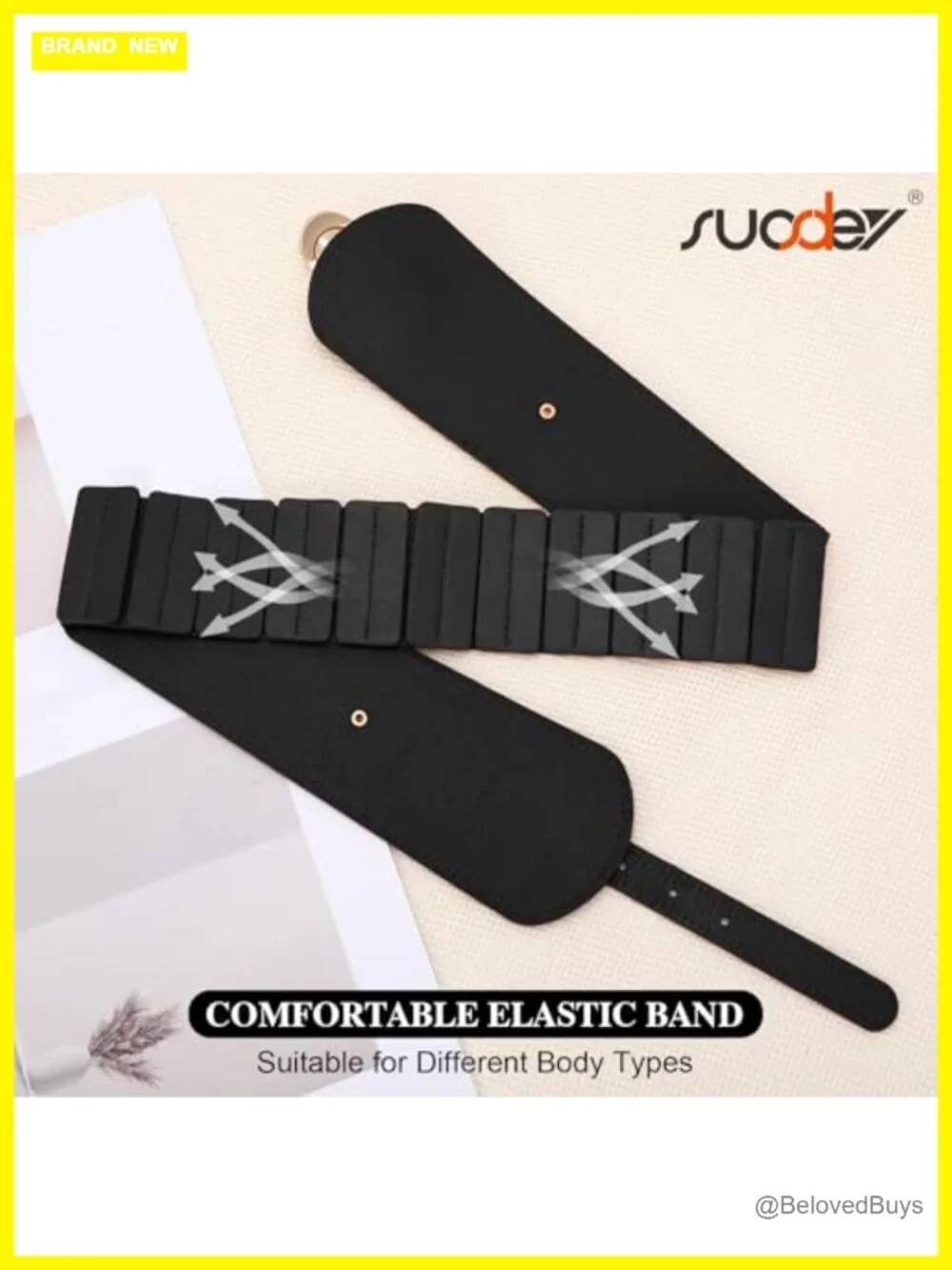 Womens Wide Stretch Waist Belt PU Leather High Elastic Cinch Dress Belt